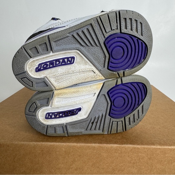 Nike Air Jordan 3 Retro TD  Toddler Sneaker 'Dark Iris' 2022   Size 5C - Picture 6 of 7